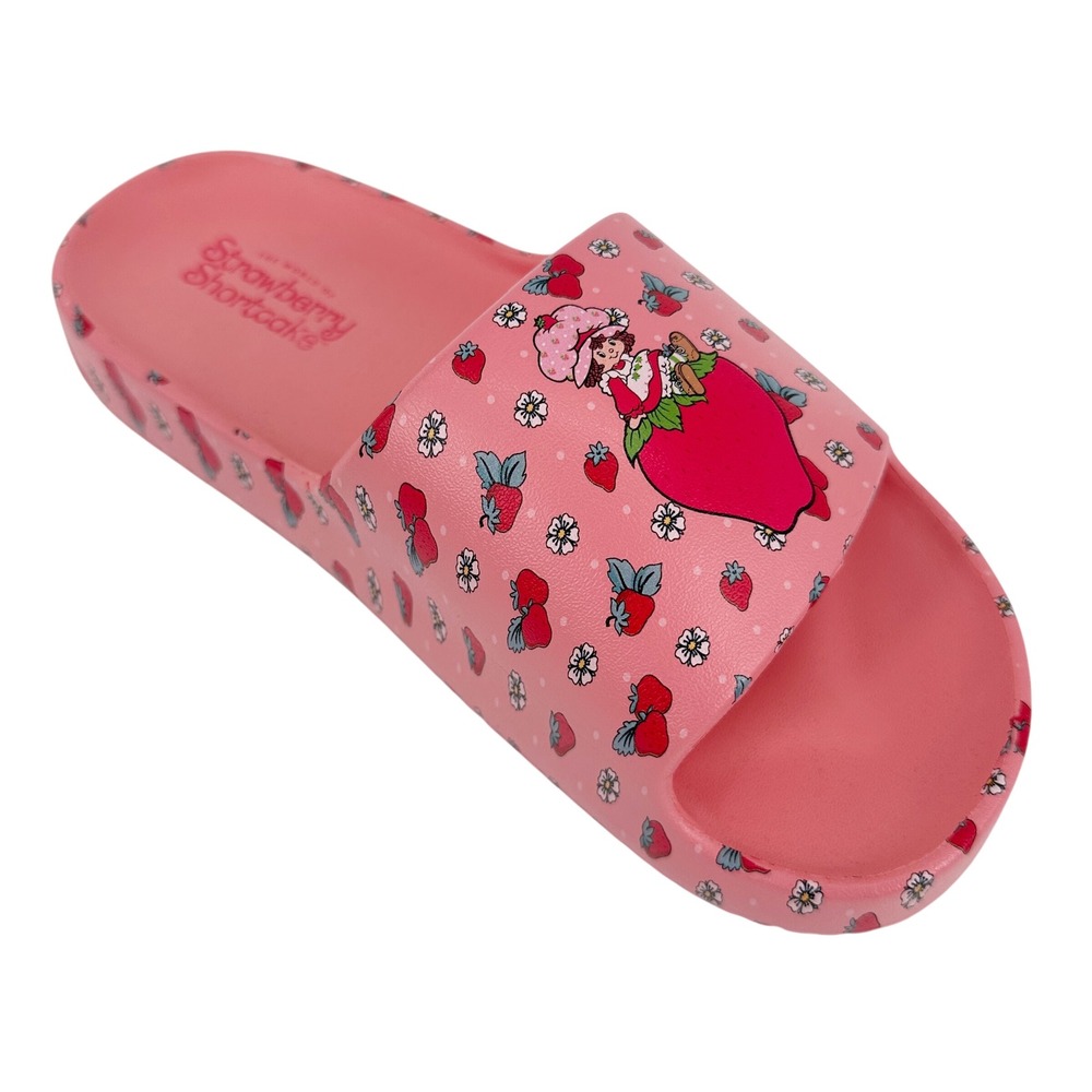 Pink Strawberry Shortcake Slide Sandals for Women size 11 Wide